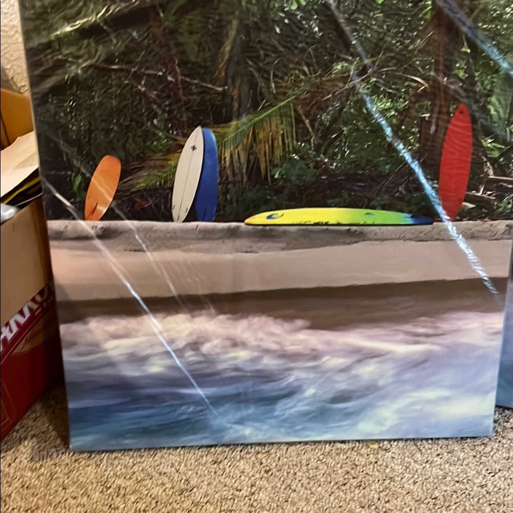 Tropical Surfboard Art Print
